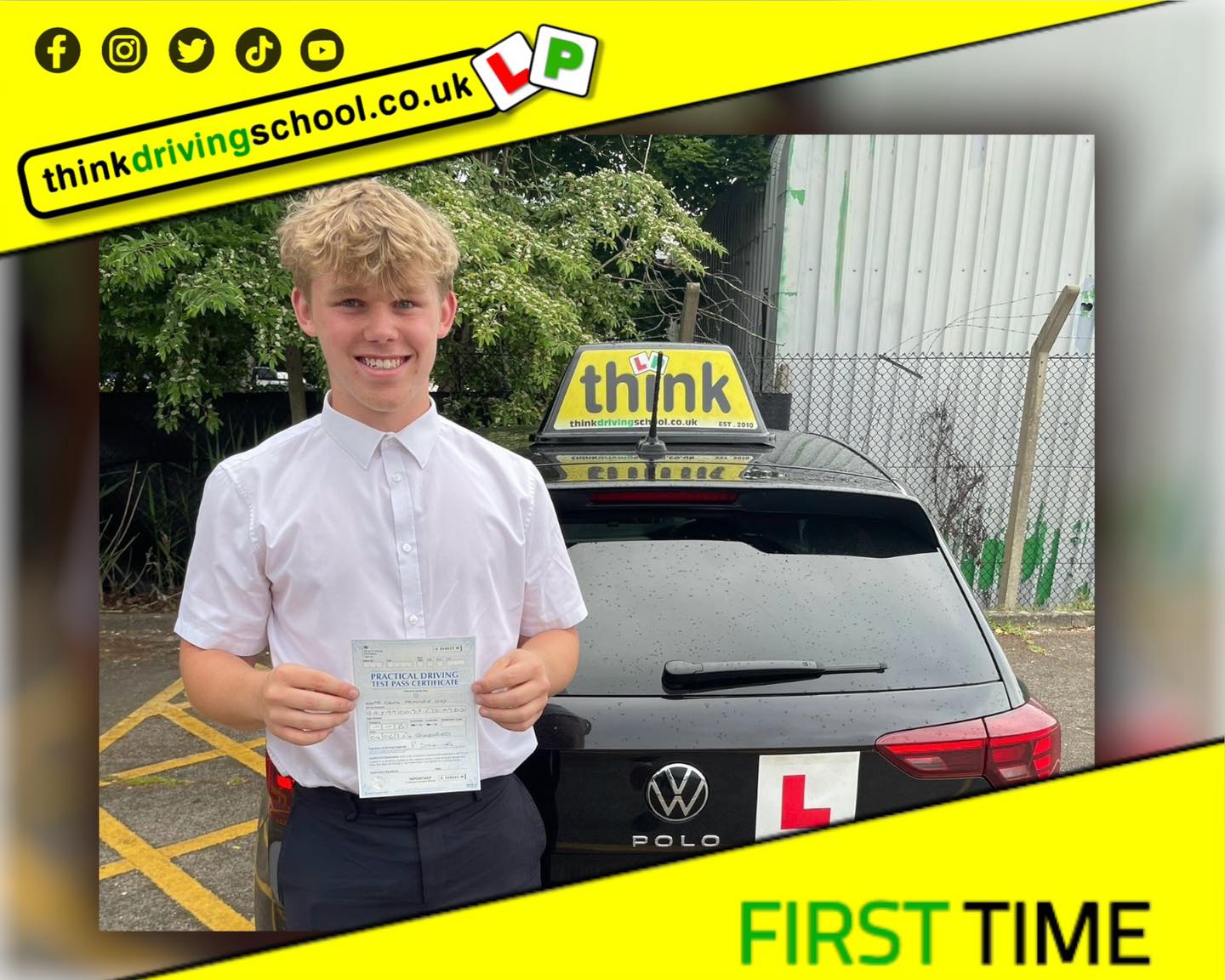 Passed with think driving school June 2025 and left this 5 star review