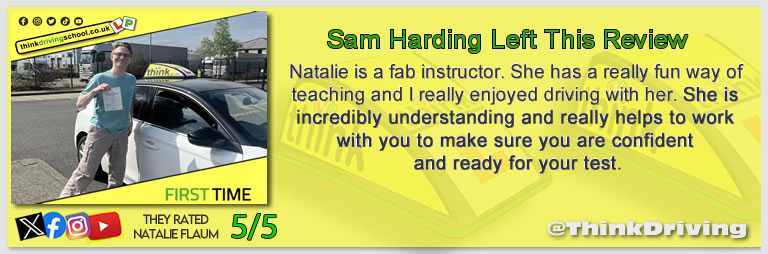 Passed with think driving school March 2025 and left this 5 star review
