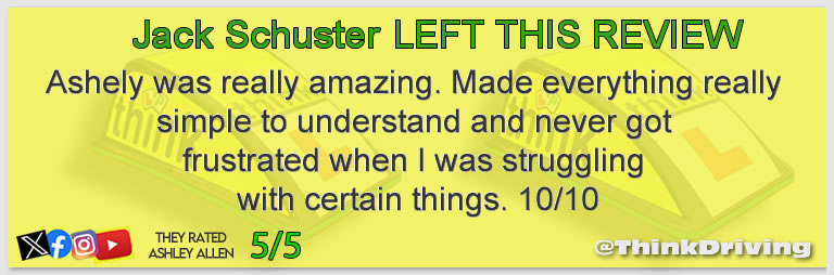 Driving School Godalming Passed with think driving school November 2025 and left this 5 star review