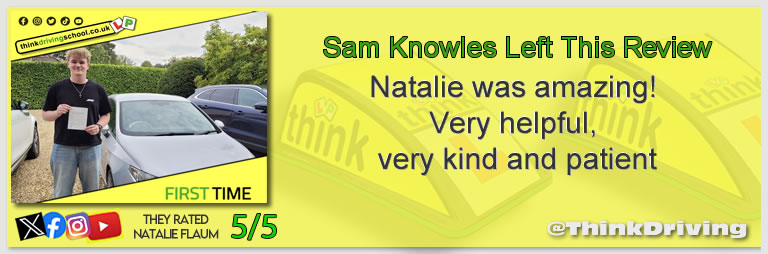 Passed with think driving school October 2025 and left this 5 star review