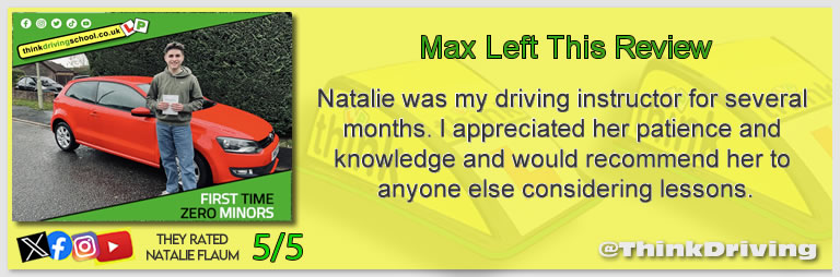 Driving School Godalming Passed with think driving school October 2025 and left this 5 star review
