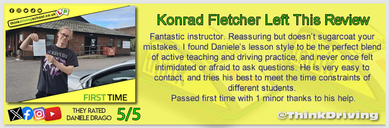Passed with think driving school September 2025 and left this 5 star review