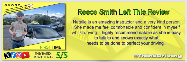 Passed with think driving school September 2025 and left this 5 star review