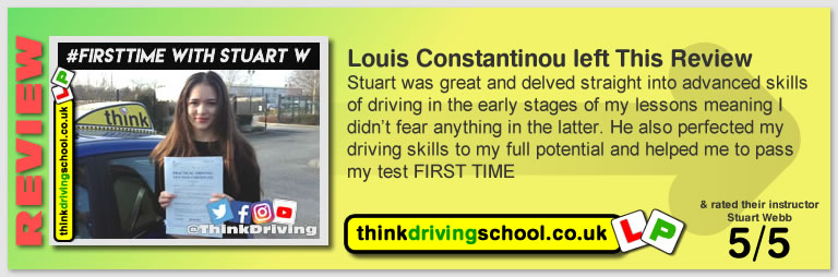 5 star awesome review of driving instructor stuart webb December 2018