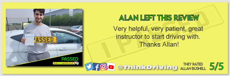 Passed with think driving school April 2022 and left this 5 star review