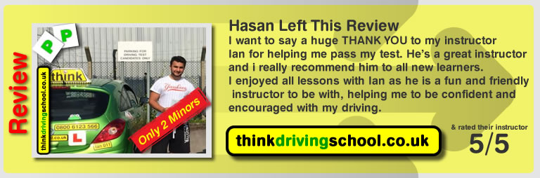 Elizabeth passed with driving instructor ian weir and lef this awesome review of think driving school 