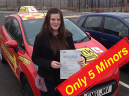 well done lauren from church crookham who passed with on 5 driver faults with think driving school