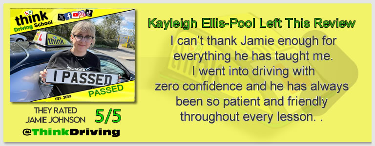 Driving School Aldershot Passed with think driving school June 2026 and left this 5 star review
