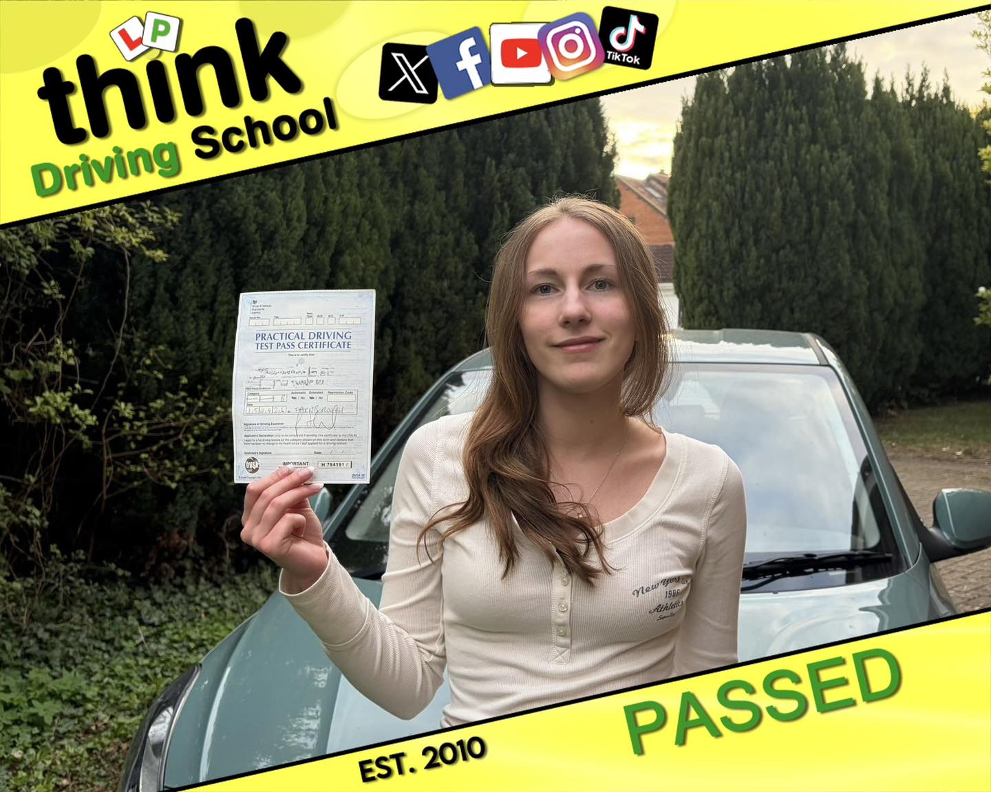 Driving School Basingstoke Passed with think driving school April 2026 and left this 5 star review
