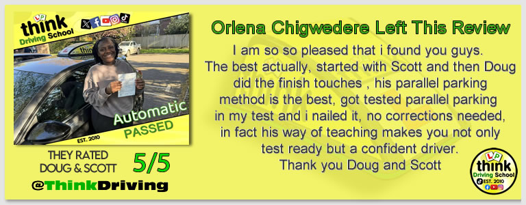 Passed with think driving school April 2026 and left this 5 star review