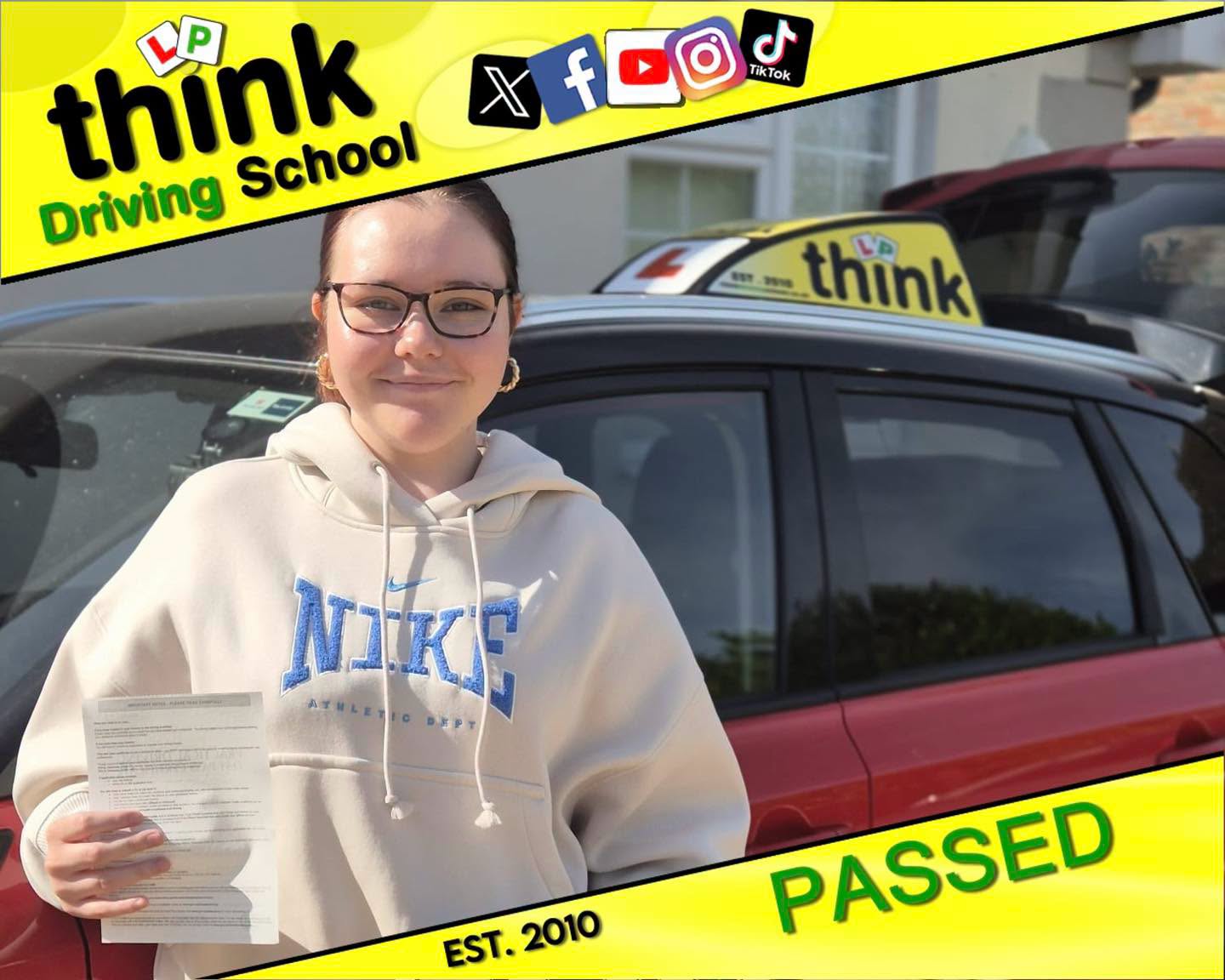 Driving School Aldershot Passed with think driving school June 2026 and left this 5 star review