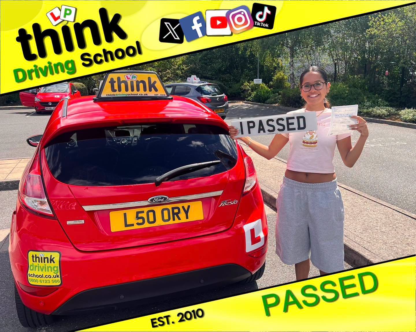Driving School Aldershot Passed with think driving school June 2026 and left this 5 star review