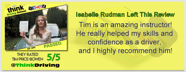 Driving School Basingstoke Passed with think driving school April 2026 and left this 5 star review