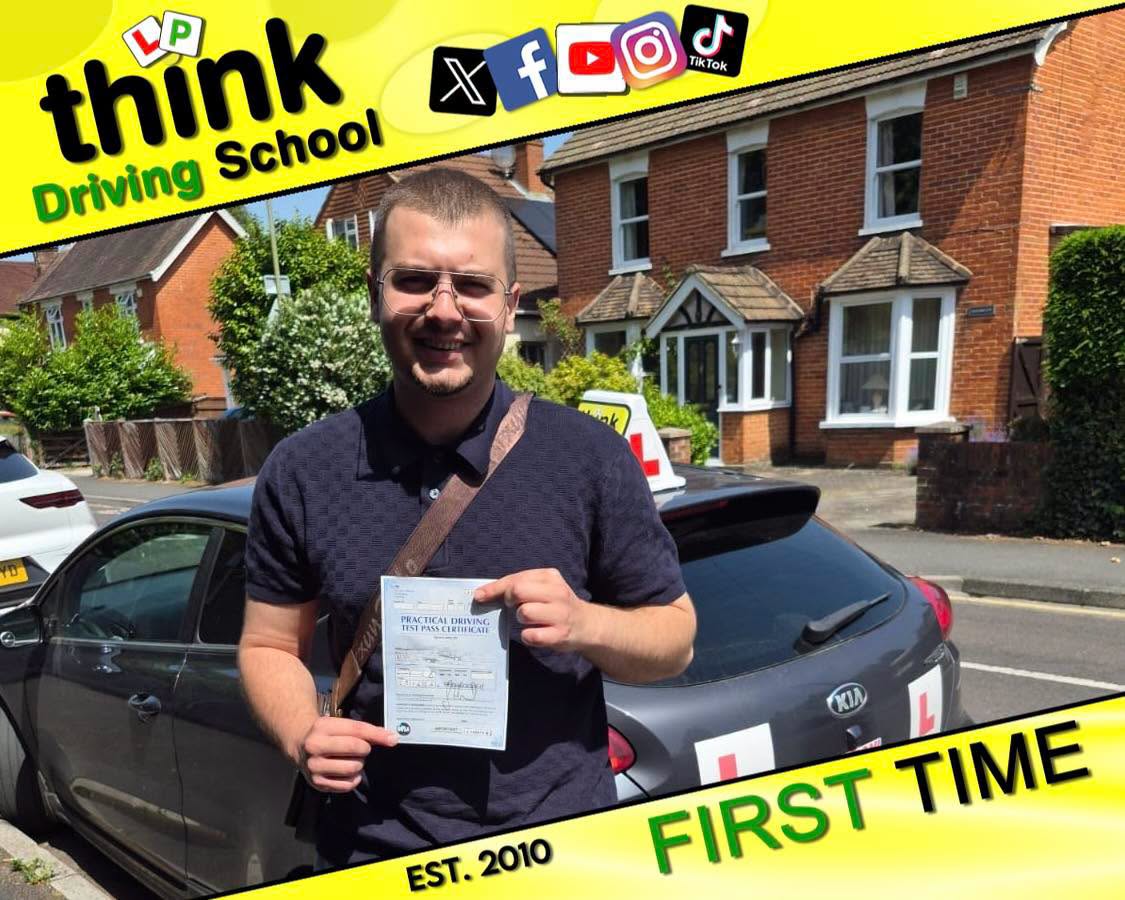 Driving School Aldershot Passed with think driving school June 2026 and left this 5 star review