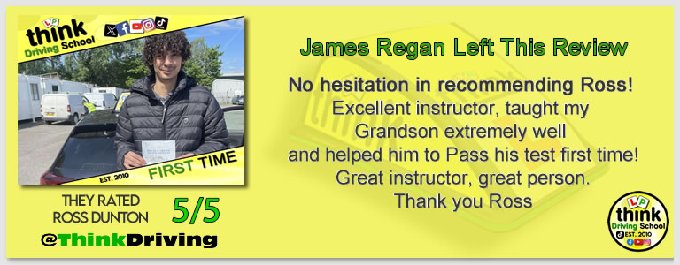 Passed with think driving school April 2026 and left this 5 star review