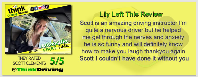 Driving School Farnborough Passed with think driving school September 2026 and left this 5 star review