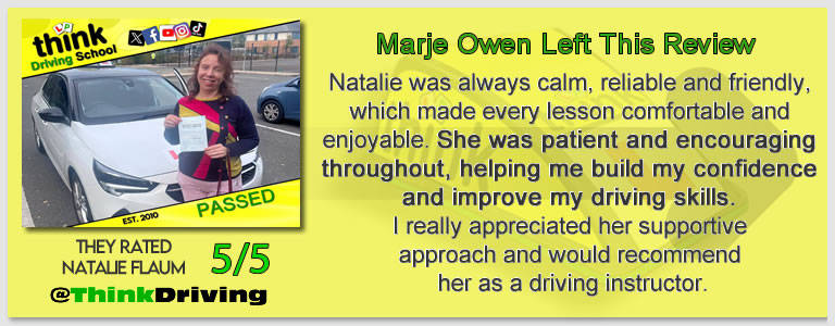 Driving School Farnborough Passed with think driving school September 2026 and left this 5 star review