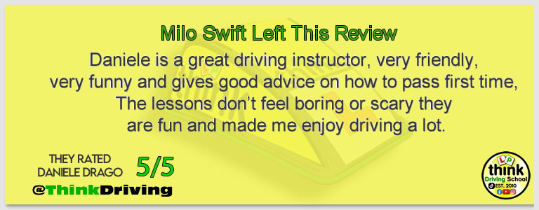 Driving School Farnborough Passed with think driving school September 2026 and left this 5 star review