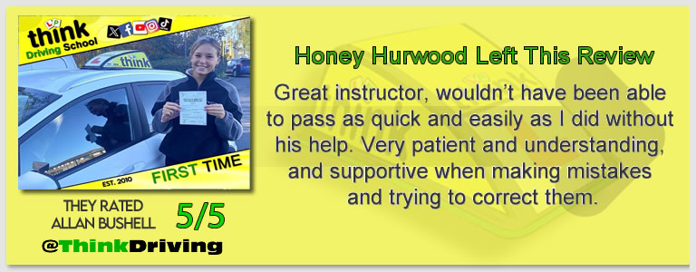 Driving School Farnborough Passed with think driving school September 2026 and left this 5 star review