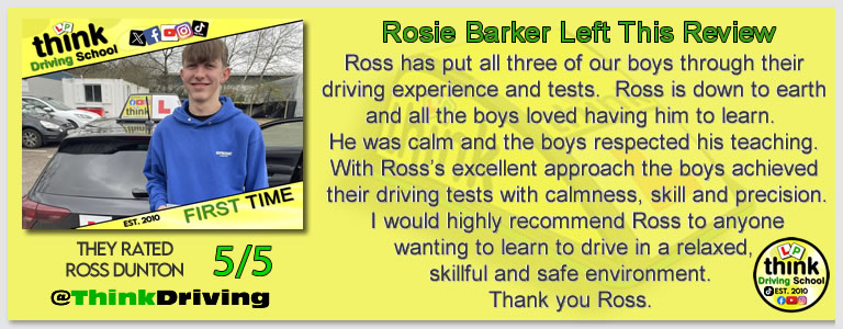 Passed with think driving school January 2026 and left this 5 star review