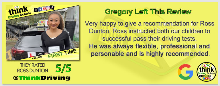 Passed with think driving school January 2026 and left this 5 star review