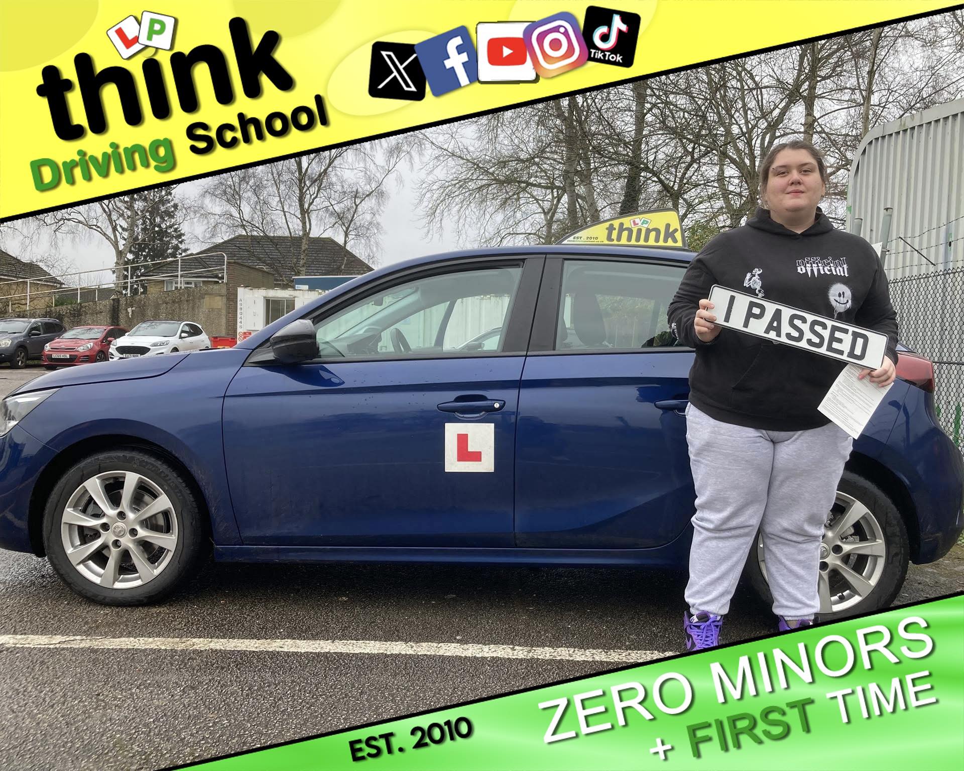 Passed with think driving school January 2026 and left this 5 star review