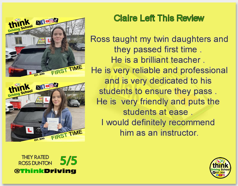 Passed with think driving school January 2026 and left this 5 star review