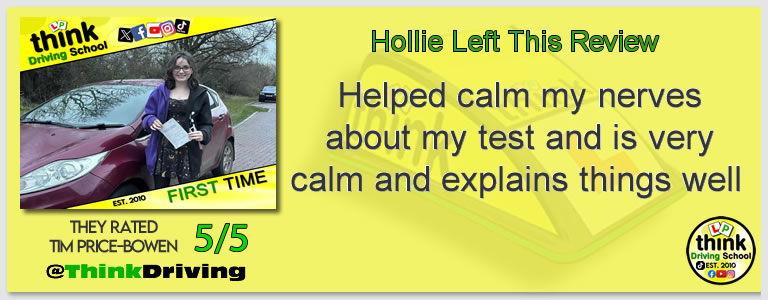 Passed with think driving school December 2025 and left this 5 star review