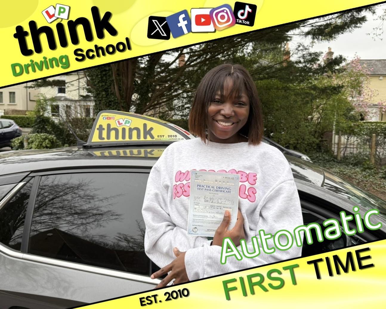 Passed with think driving school March 2026 and left this 5 star review