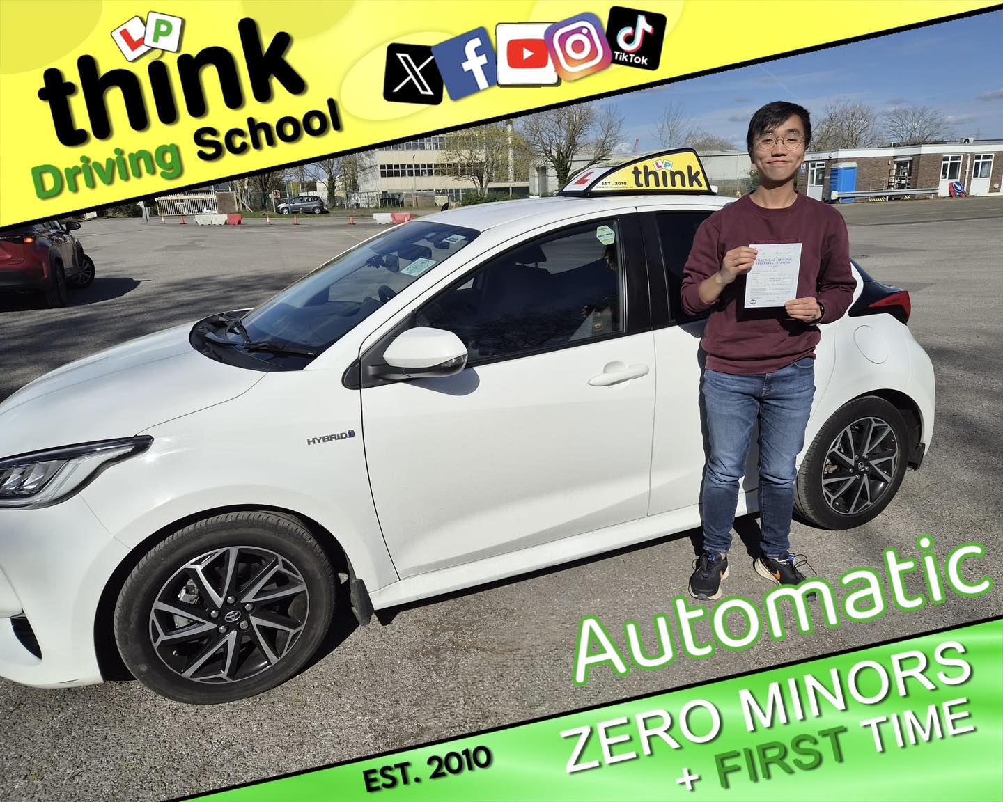 passed with think driving school with ZERO minors 