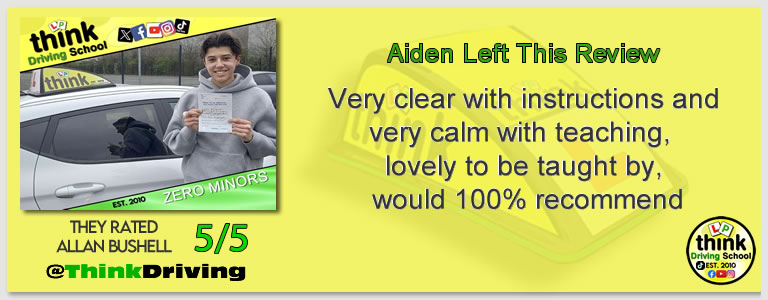 Passed with think driving school March 2026 and left this 5 star review