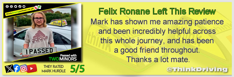 Driving School Godalming  Passed with think driving school October 2025 and left this 5 star review