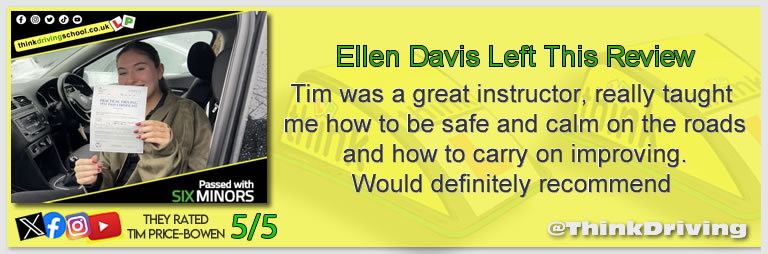 Passed with think driving school December 2025 and left this 5 star review