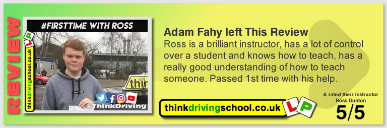Passed there driving test with Ross Dunton from Woking and Left this awseome 5 star review