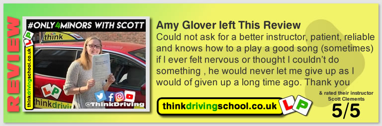Passed with think driving school in April 2019 and left this 5 star review