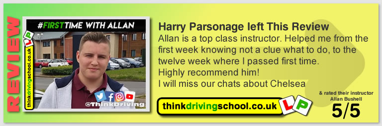 Harry Parsonage Wrote this awesome review of allan bushell driving instructor from Sandhurst & Camberley 