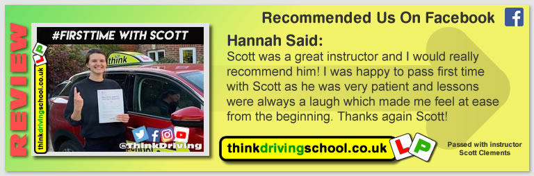 Passed with think driving school in May 2019 and left this 5 star review