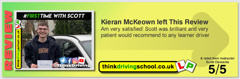 Passed with think driving school in January 2020 and left this 5 star review