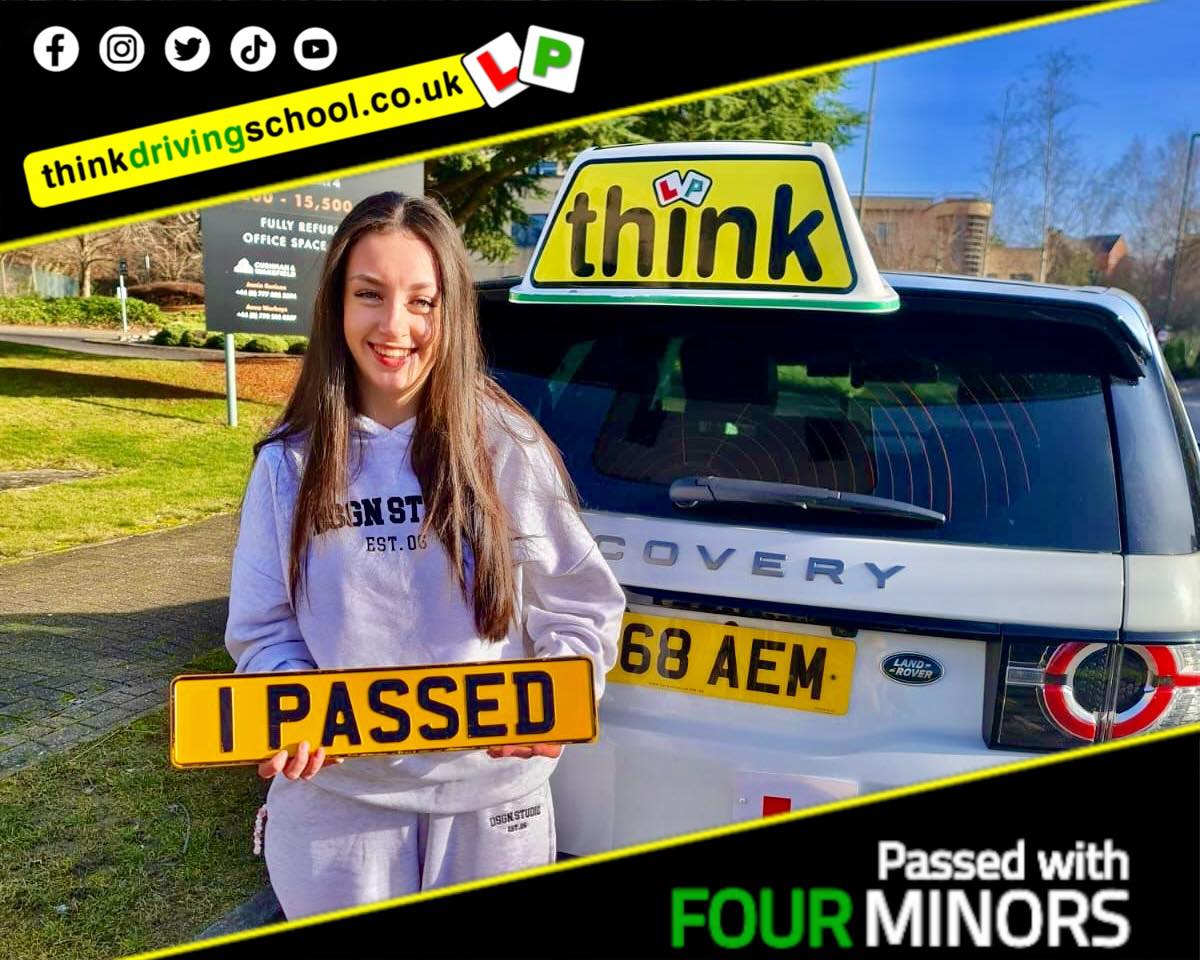 Passed with think driving school February 2024 and left this 5 star review