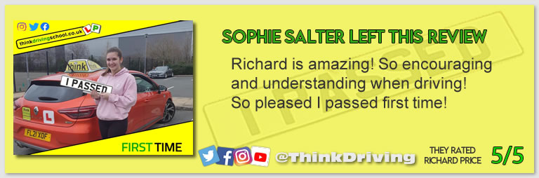 Codi Wrote this awesome review of Richard Price Driving Instructor in Yateley and Sandhurst  