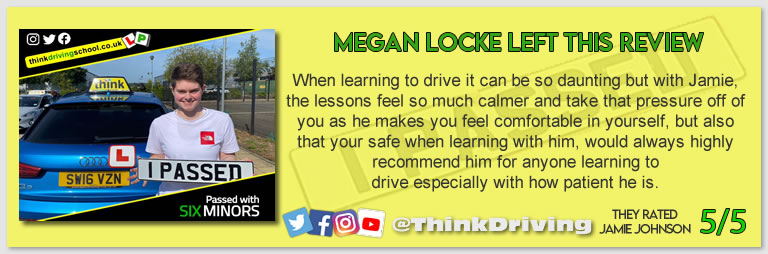 DRIVING LESSONS BORDON  review of think drivng school JULY 2023
