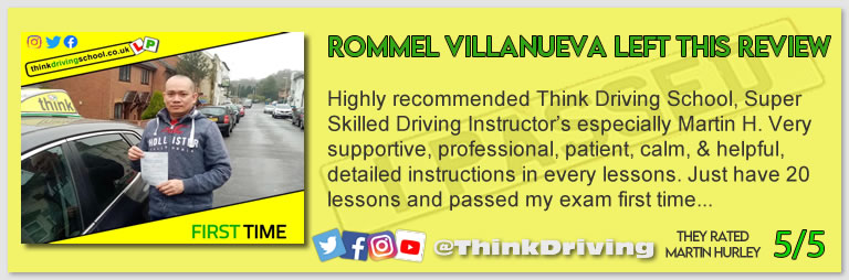 Passed with think driving school March 2022 and left this 5 star review
