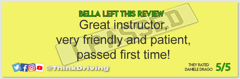 Passed with think driving school August 2023 and left this 5 star review