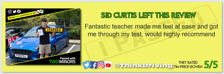 Passed with think driving school September 2022 and left this 5 star review