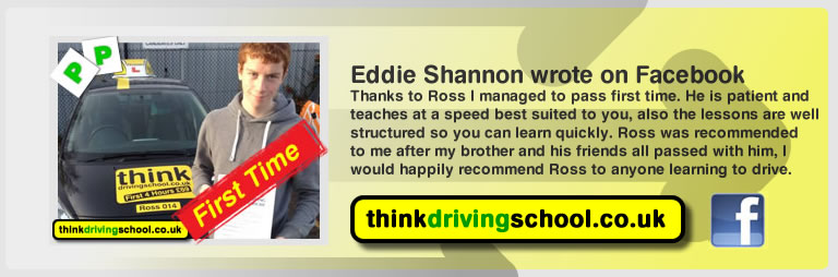 eddie shannon left this awesome review of think driving school's ross dunton adi