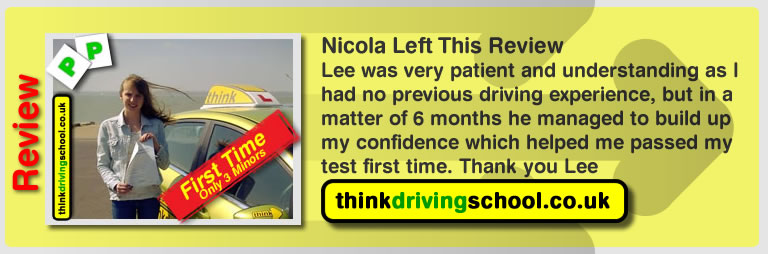 nicola from fareham left this review of driving instructor in fareham lee patterson