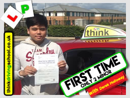  passed first time with zero minors driving lessons from Ghulam Chaudry in Camberley