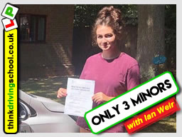 Hannah passed with driving instructor ian weir and left this awesome review of think driving school 