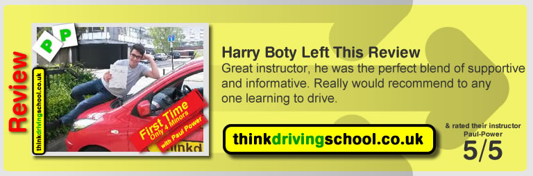 Harry Boty from Watford driving lessons Watford left this awesome review of paul power