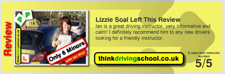 Fleur Benton passed with driving instructor ian weir and lef this awesome review of think driving school 